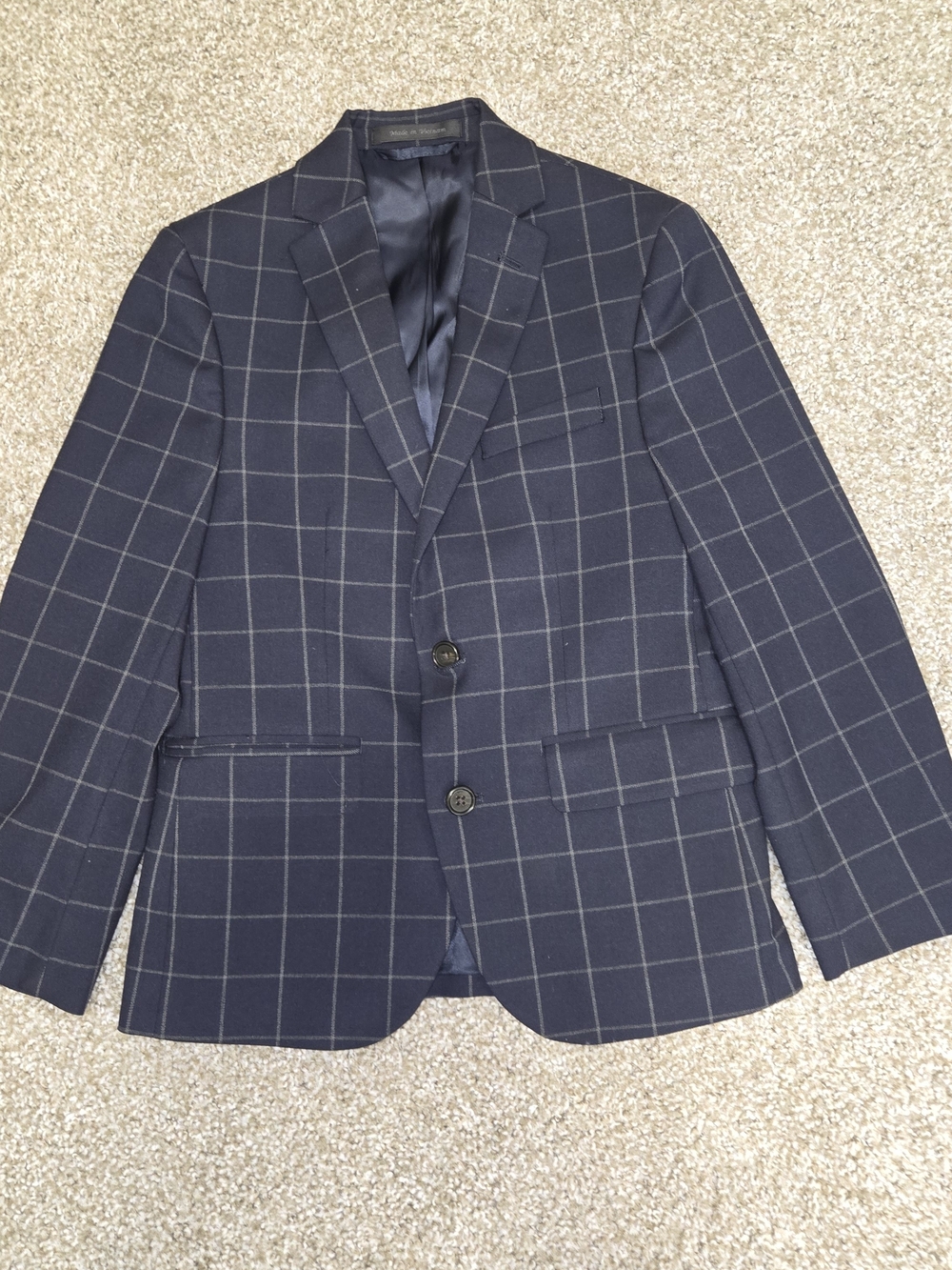 Ralph Lauren Boys Navy Windowpane Blazer
